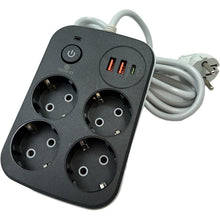 Prelungitor 4 Prize USB sau TypeC lungime cablu de 1.8m stil patrat